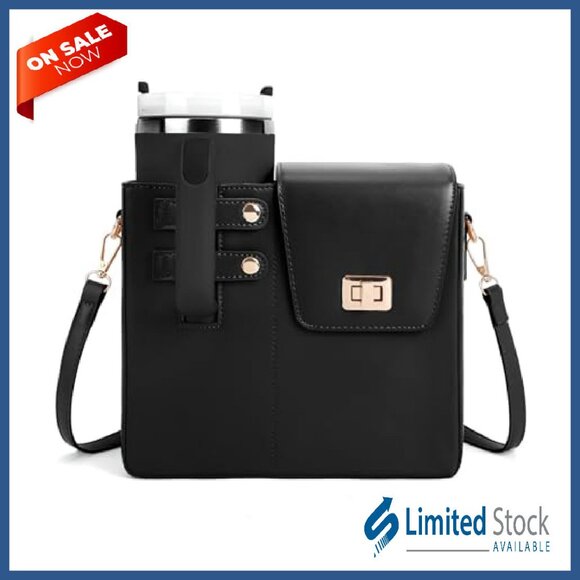 Waterproof Crossbody Cup Holder Bag with Adjustable Strap for 40oz Tumblers - Picture 2 of 8